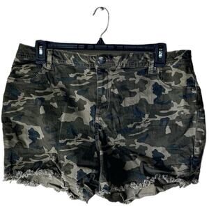 AG Denim Camo Camouflage Short Womens 18W Casual High Rise Cut Off Brown Green